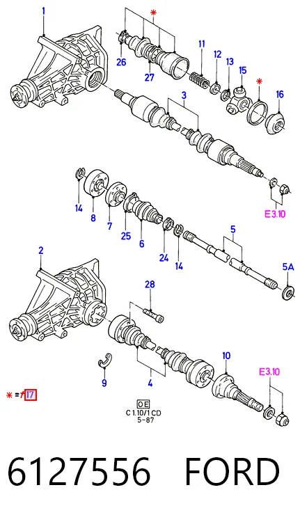 Comprar Fuelle de palier delantero exterior Ford Sierra II GBC,GBG