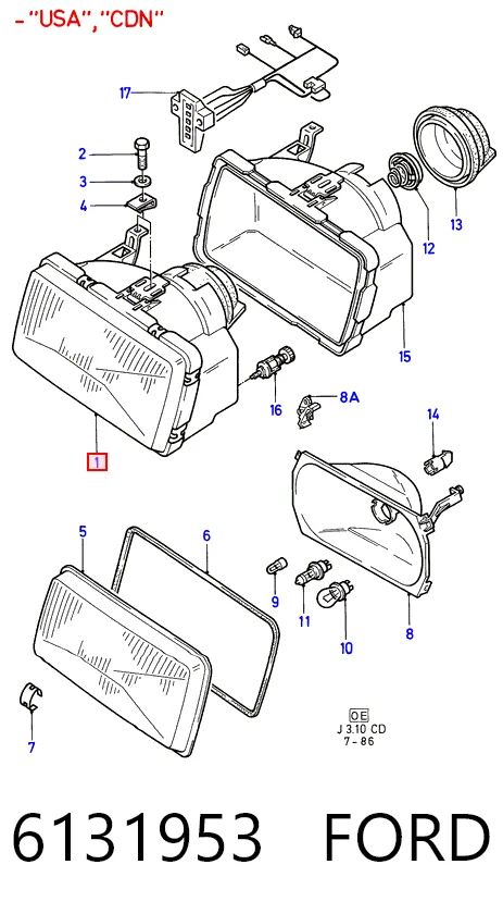 Faro izquierdo para Ford Sierra GBC