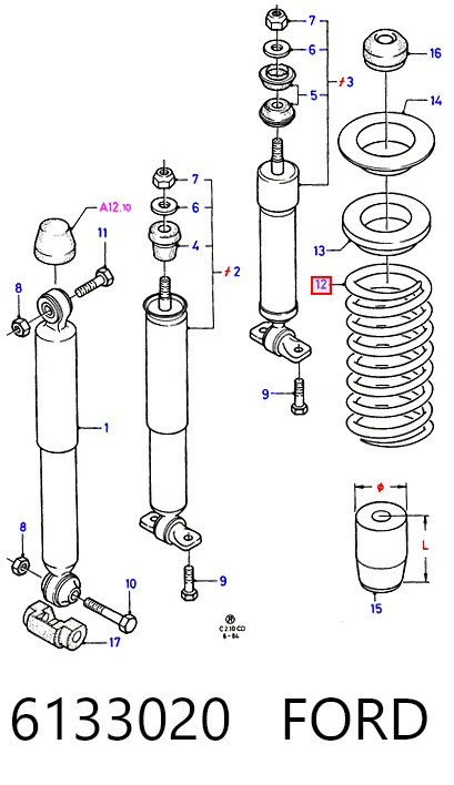 Muelle de amortiguador Ford Sierra (GBC)