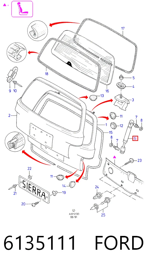 Comprar Amortiguador de la tapa del maletero Ford Sierra  BNG a bajo precio