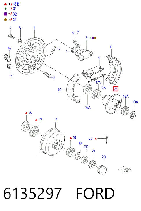 Comprar Cubo trasero Ford Escort IV GAF, AWF, ABFT a bajo precio