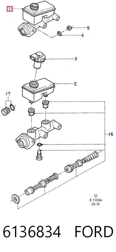Cilindro principal de frenos para Ford Orion II AFF