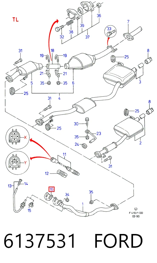 Junta de tubo de escape Ford Sierra I hatchback (GBC) (1982 - 1987) precio, desde 3,75 EUR