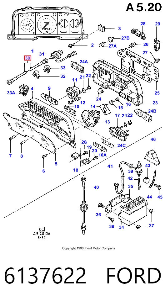 Precio del repuesto Cable del velocímetro Escort VII descapotable