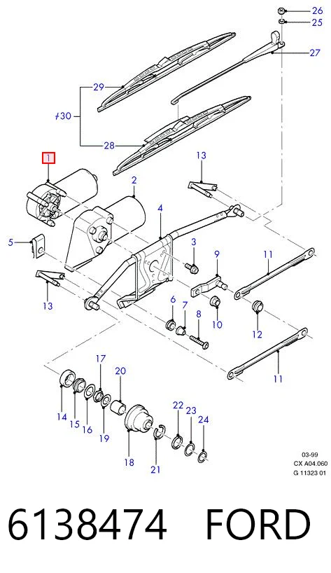 Motor limpiaparabrisas para Ford Fiesta Mk3 GFJ