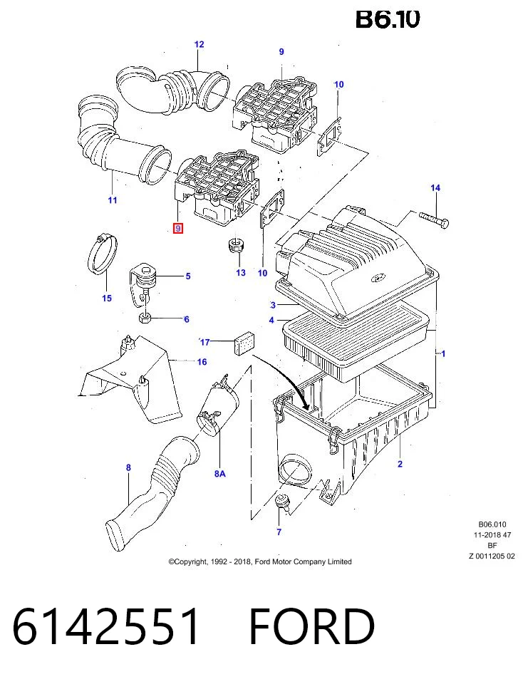 Sensor de flujo de aire para Ford Sierra II BNG
