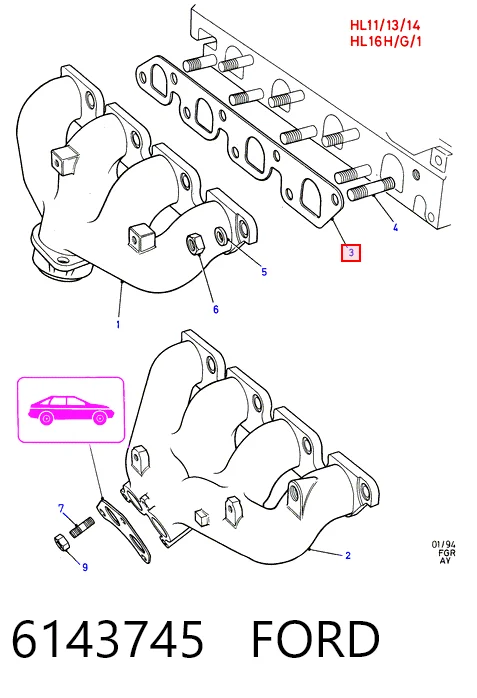 Junta colector escape Ford Fiesta II desde 5,07 €
