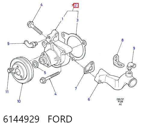  Bomba de agua Ford Orion 1