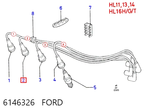 Precio del repuesto Cables de encendido Escort IV hatchback
