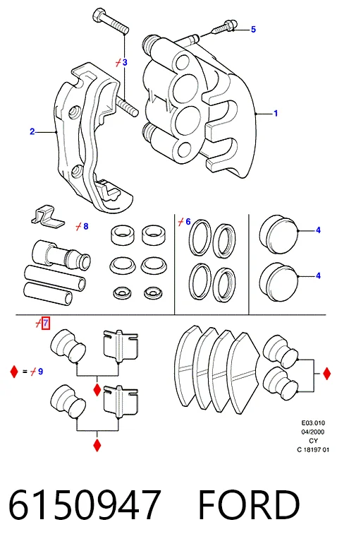 Pastillas de freno delanteras para Ford Transit  (T)