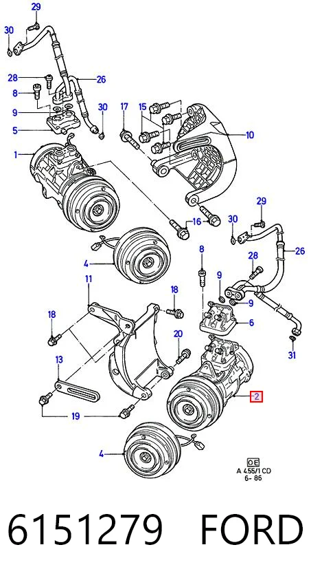 Compresor ac Ford Sierra I hatchback (GBC) (1982 - 1987) precio, desde 103,09 EUR