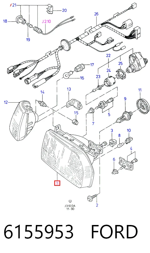 Optica delantera Ford Escort IV hatchback comprar en España