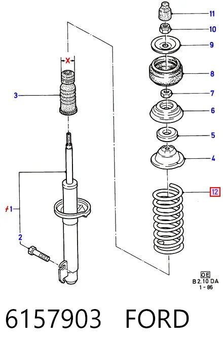 Muelle delantero para Ford Escort AVA