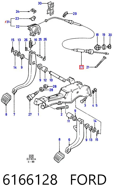 Cable embrague Ford Escort IV hatchback comprar en España