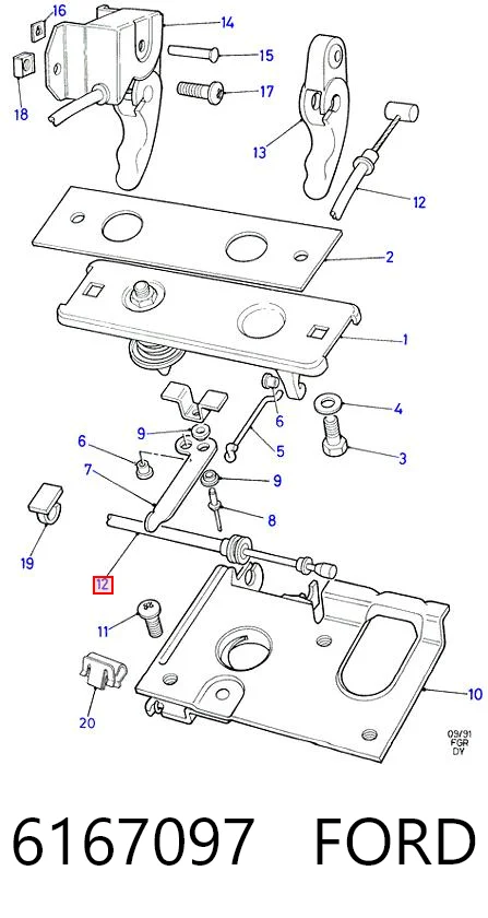 Cable de capó del motor Ford Transit  (1991-1994)