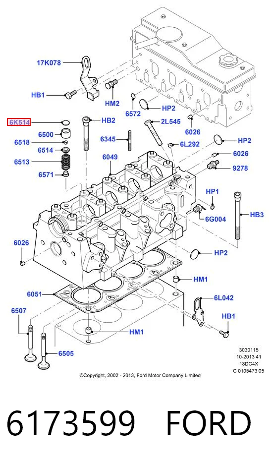 Arandela de ajuste 6173599 FORD