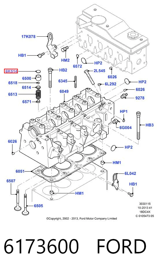 Arandela de ajuste 6173600 FORD