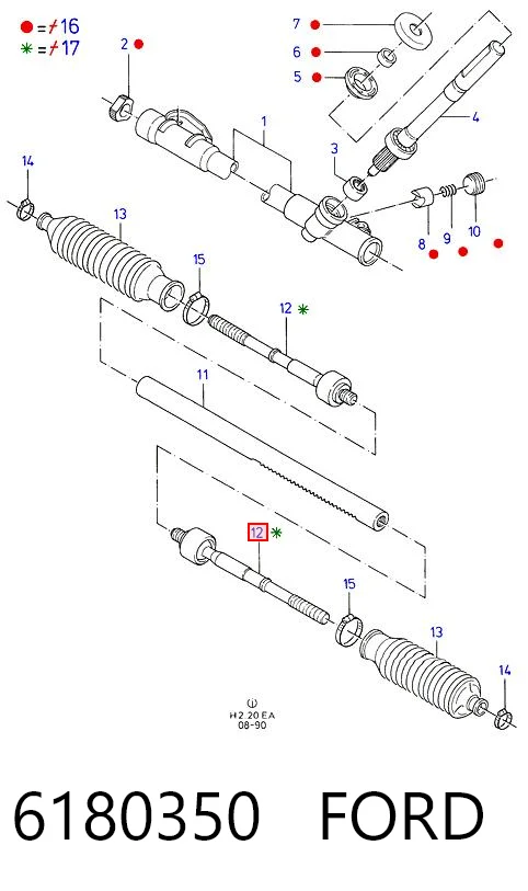 Bieleta de direccion para Ford Escort VI (GAL)
