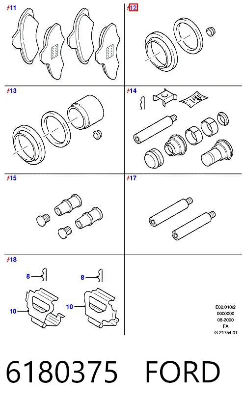 Kit de reparación de pinzas para Ford Escort CLASSIC TOURING ANL