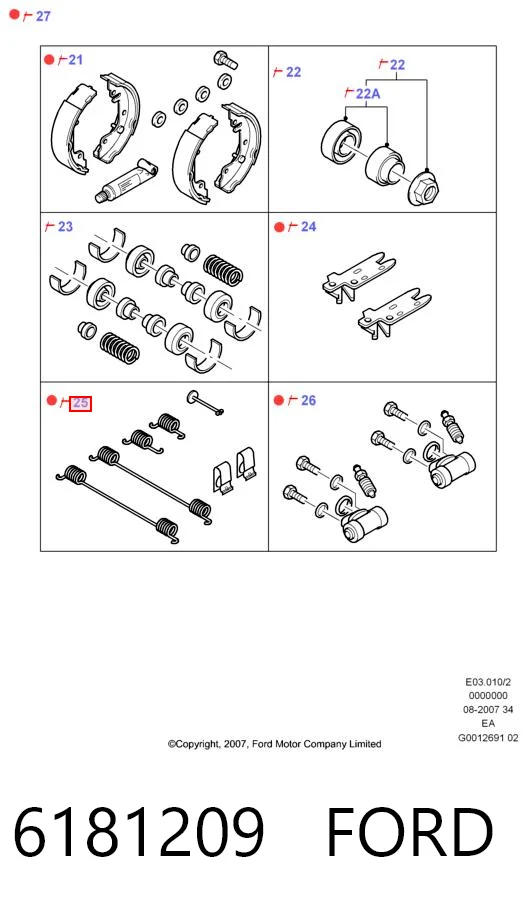 Juego de montaje, zapatas de freno traseras Ford Escort  desde 11,43 €