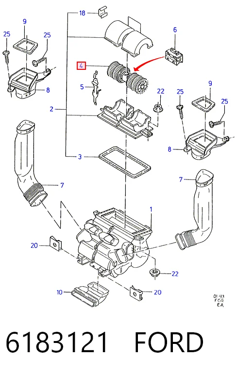 Ventilador de habitáculo para Ford Escort V GAL