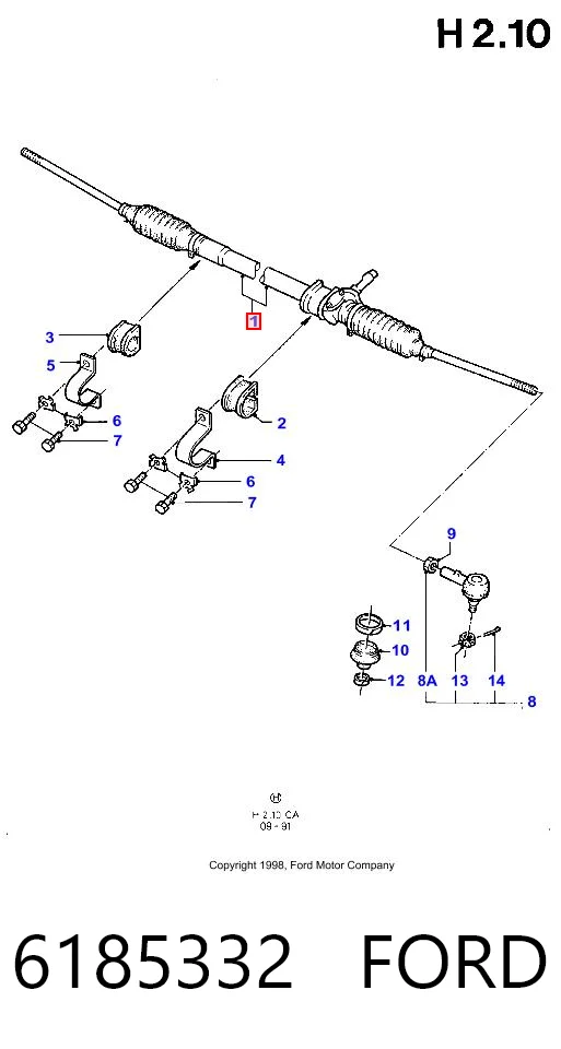 Cremallera de dirección 6185332 FORD