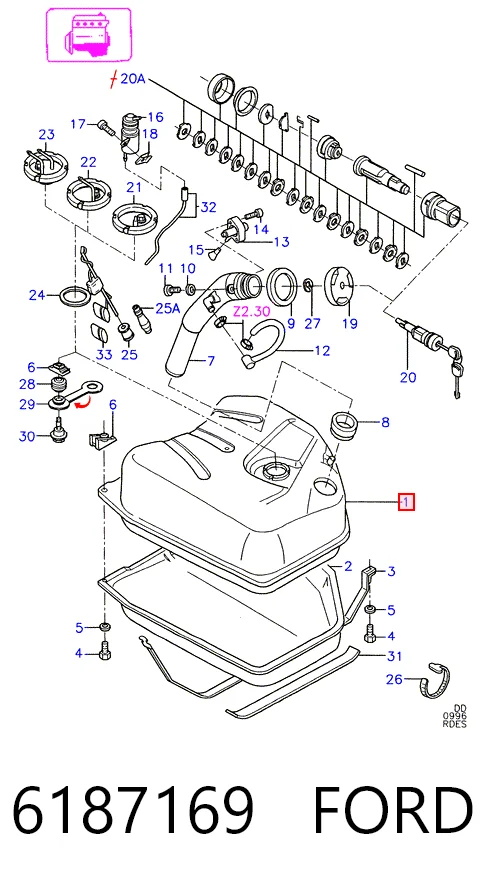 Depósito de gasolina Ford Sierra II sedán (GBG, GB4) (1987 - 1993) precio, desde 145,54 EUR