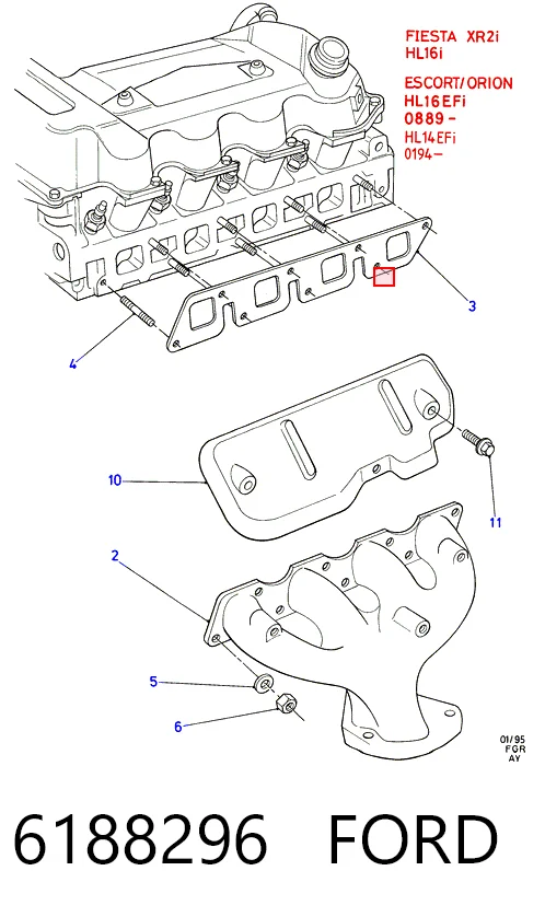 Comprar Junta colector escape Ford Fiesta Mk2 FBD