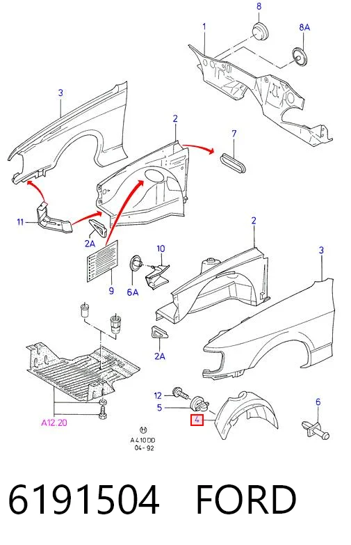 Paso rueda delantero derecho Ford Sierra (1987-1993)