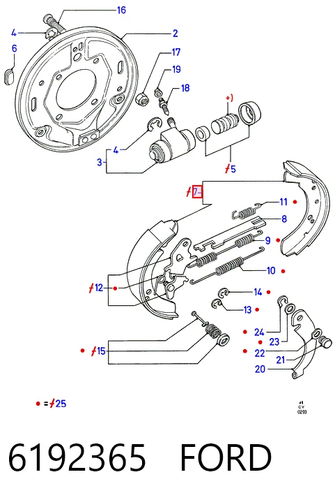 Zapatas de freno traseras Ford Transit  (1977-1986)