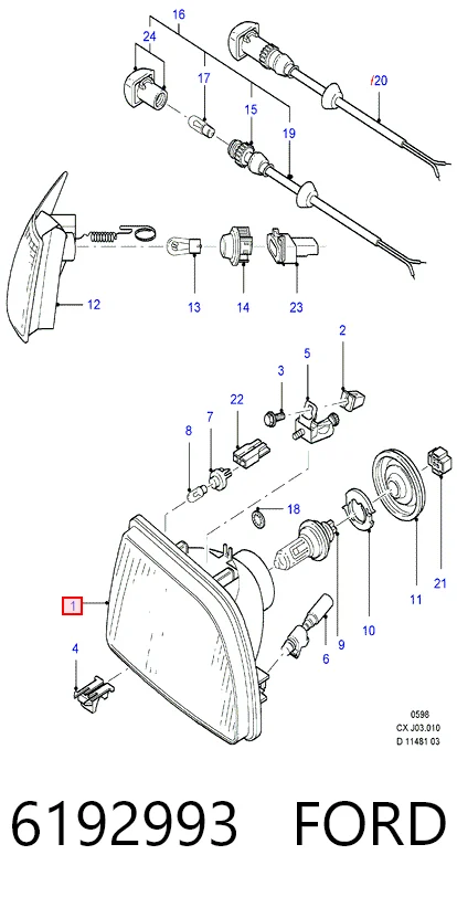 Luz derecha para Ford Fiesta Mk3 GFJ