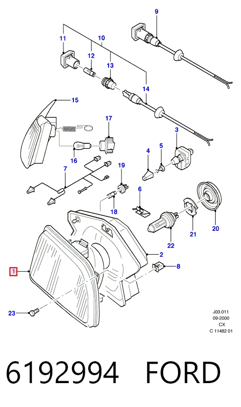 Faro derecho Ford Fiesta Mk3 hatchback (GFJ) (1989 - 1995) precio, desde 33,46 EUR