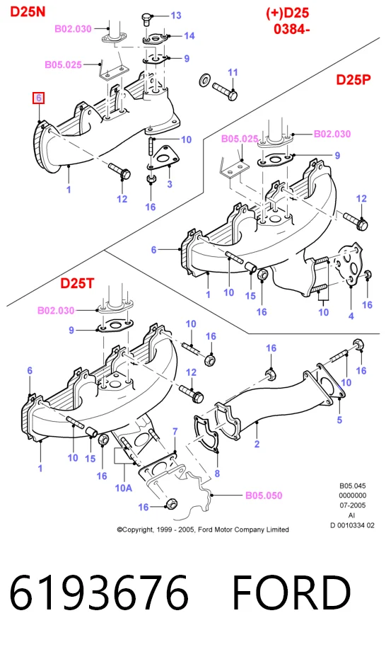  Junta colector escape Ford Transit 3