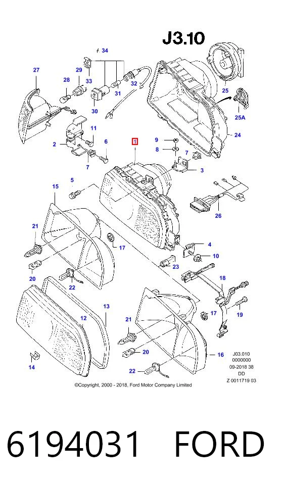 Faro derecho Ford Sierra II sedán (GBG, GB4) (1987 - 1993) precio, desde 59,53 EUR