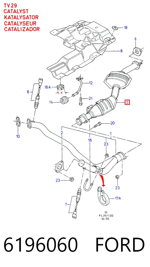 Catalizador Ford Sierra II familiar (BNG) (1987 - 1993) precio, desde 359,98 EUR