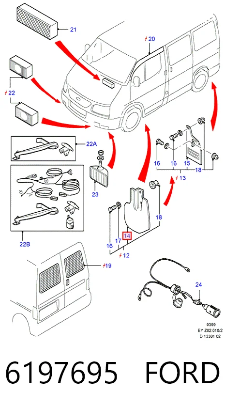 Comprar Juego de faldillas delanteras Ford Transit  E a bajo precio
