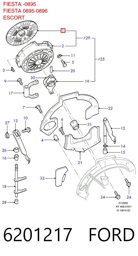 Comprar Disco de embrague Ford Fiesta II FBD a bajo precio