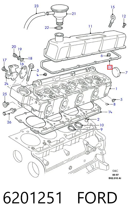  Junta tapa de balancines Ford Transit 4