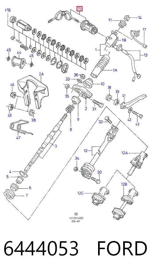 Cilindro de cerradura de encendido para Ford Escort VI GAL