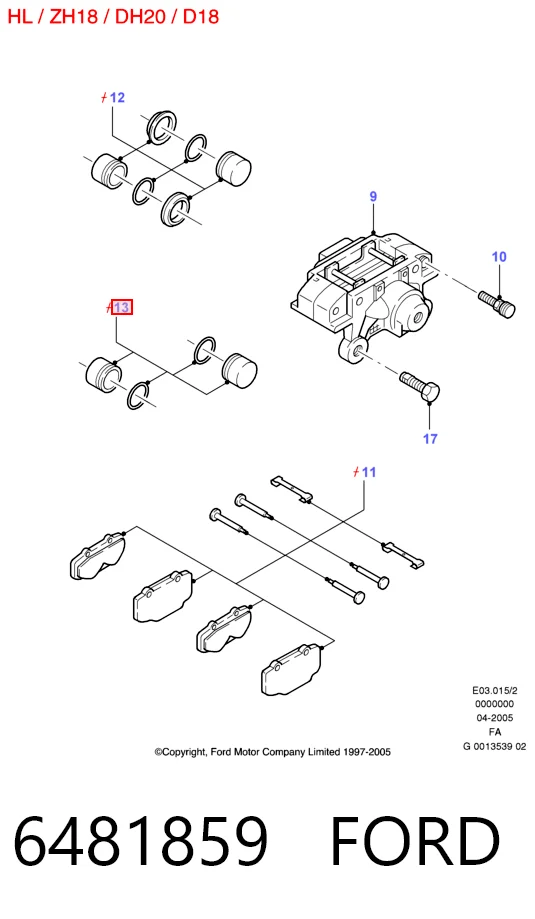 Precio del repuesto Kit de reparación de pinzas trasero Escort VII sedán