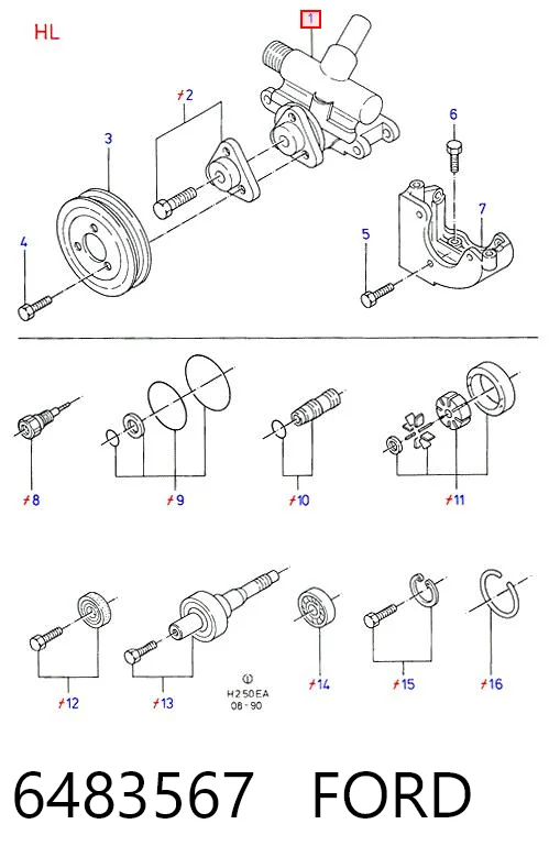 Bomba de dirección asistida  Ford Escort IV familiar (AWF, AVF) (1985 - 1990) precio, desde 75,85 EUR