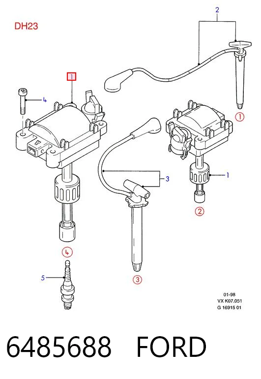 6485688 Ford Bobina de ignición