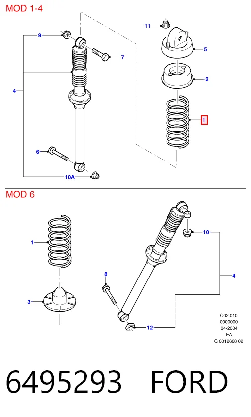 Muelle de suspensión trasero Ford Escort VI desde 28,16 €