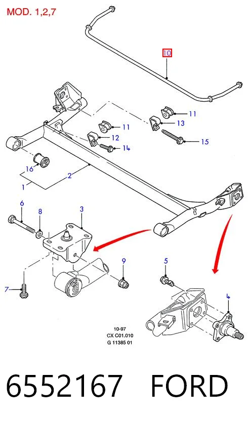 Estabilizador trasero para Ford Fiesta GFJ