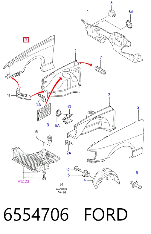 Comprar Aleta delantera derecha Ford Sierra  GBC,GBG a bajo precio