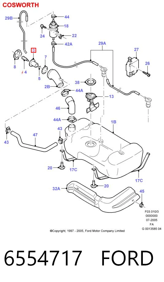 6554717 Ford Tapa tanque combustible
