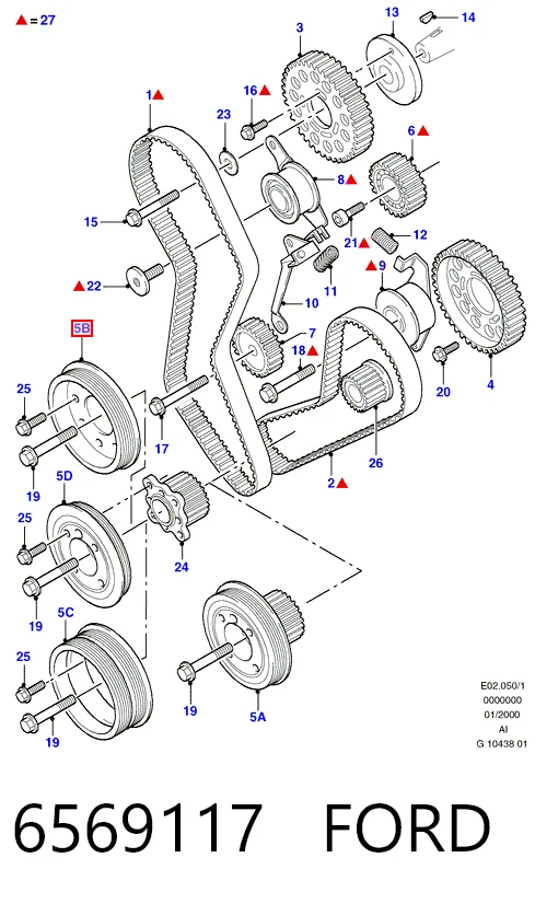 Precio del repuesto Polea dámper Escort IV hatchback