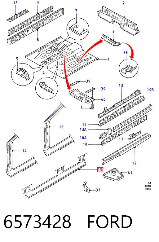 Umbral exterior derecho Ford Escort VI hatchback (GAL) (1992 - 1995) precio, desde 24,92 EUR