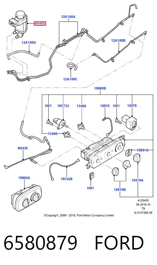 6580879 Ford Válvula de solenoide de control de mariposa EGR