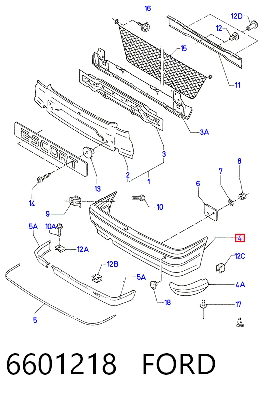 Comprar Parachoques trasero Ford Escort V GAL